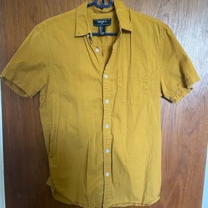 Forever 21 mustard yellow button up shirt